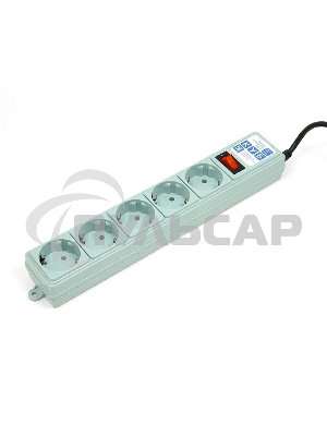 Сетевой фильтр POWER CUBE 1,9 м.* 5 розеток, серый