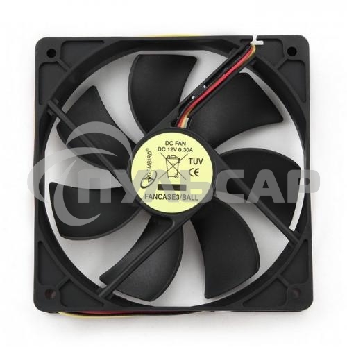 Вентилятор для корпуса Gembird FANCASE3/BALL черный, 120 мм, 2000 об/мин, 38 дБ, 3 pin