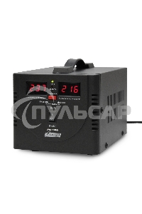 Стабилизатор напряжения Powerman AVS 1500D черный (220В±8% 1500ВА,12А,КПД 98%,циф. индикация вх./вых.)