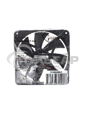 Вентилятор для корпуса Gembird 16610 черный, 140 мм, 1500 об/мин, 32.5 дБ, 3 pin