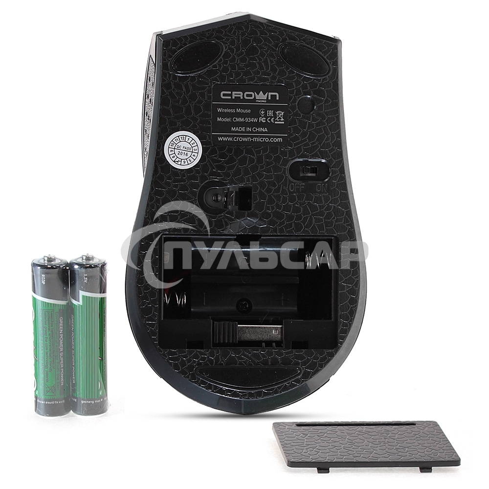 Мышь беспроводная Crown CMM-934W красный/черный, 1200 dpi, радиоканал, USB, кнопки - 4