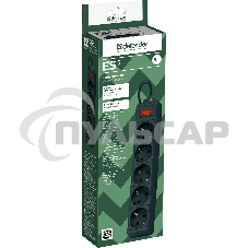 Сетевой фильтр Defender ES, 5.0м, 5 розеток, черный