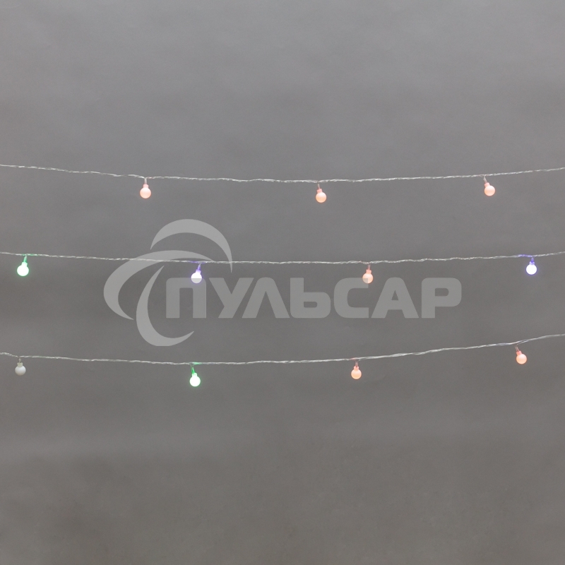 Гирлянда светодиодная Neon-night Шарики 5м, 20 LED, IP20, прозрачный провод, свечение мульти (RG/RB), мигание, 230В