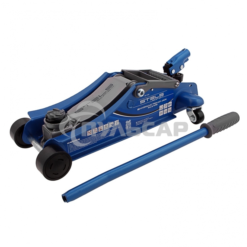 Домкрат STELS 51131гидравлический подкатной поворотная рукоятка 2т low profile 100-350мм