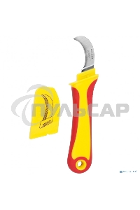 Нож монтажника, нержавеющая сталь, изогнутое лезвие Rexant