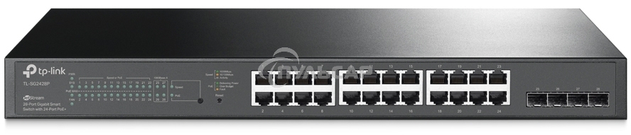 Коммутатор TP-Link TL-SG2428P JetStream гигабитный Smart коммутатор на 24 порта PoE+ и 4 SFP-слота SMB