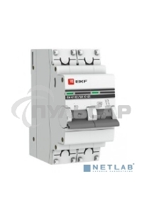 Выключатель автоматический EKF mcb4763-2-63C-pro 2P 63А (C) 4,5kA ВА 47-63 EKF PROxima