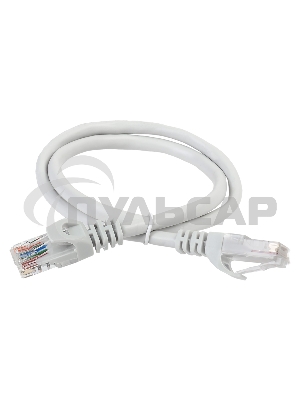 Патч-корд ITK, кат.5Е UTP, 0,5м, серый