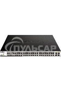 Настраиваемый коммутатор D-Link DGS-1210-52MPP/E2A PROJ WebSmart с 48 портами 10/100/1000Base-T и 4 портами 1000Base-X SFP (порты 1-48 с поддержкой PoE 802.3af/802.3at (30 Вт), PoE-бюджет 740 Вт)