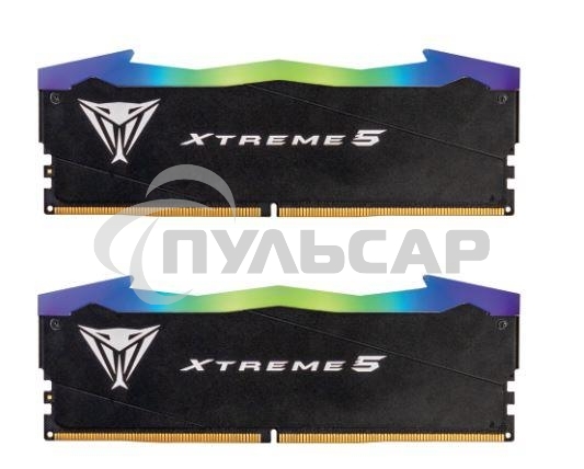 Оперативная память Patriot Viper Xtreme 5, DDR5, 48Gb (2x24Gb), 8000MHz, CL38, DIMM, с радиаторами, RGB, черный