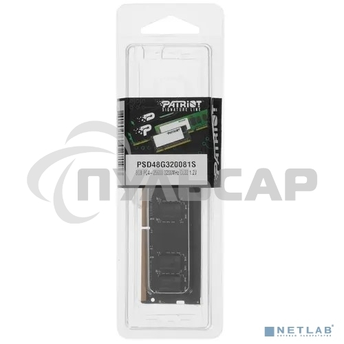 Оперативная память Patriot Signature, DDR4, 8Gb (1x8 Gb), 3200 MHz, CL22, SO-DIMM