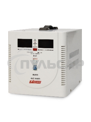 Стабилизатор напряжения Powerman AVS 3000D белый (3000ВА, 16А, КПД 98%,циф. индикация вх./вых. напряж.)