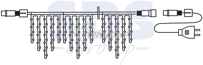 Гирлянда Neon-night Айсикл (бахрома) светодиодный, 2,4 х 0,6 м, черный провод, 230 В, диоды красные, 88 LED