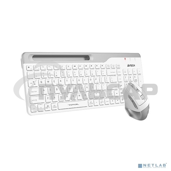 Комплект клавиатура + мышь A4Tech Fstyler FB2535C клав:белый/серый мышь:белый/серый USB беспроводная Bluetooth/Радио slim