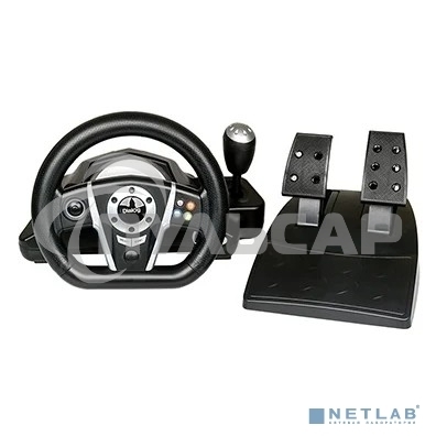 Игровой руль Dialog GW-235VR GranTourismo- вибро, 2педали+рычаг, PC USB/PS4&3/XB1&360/Android/Switch