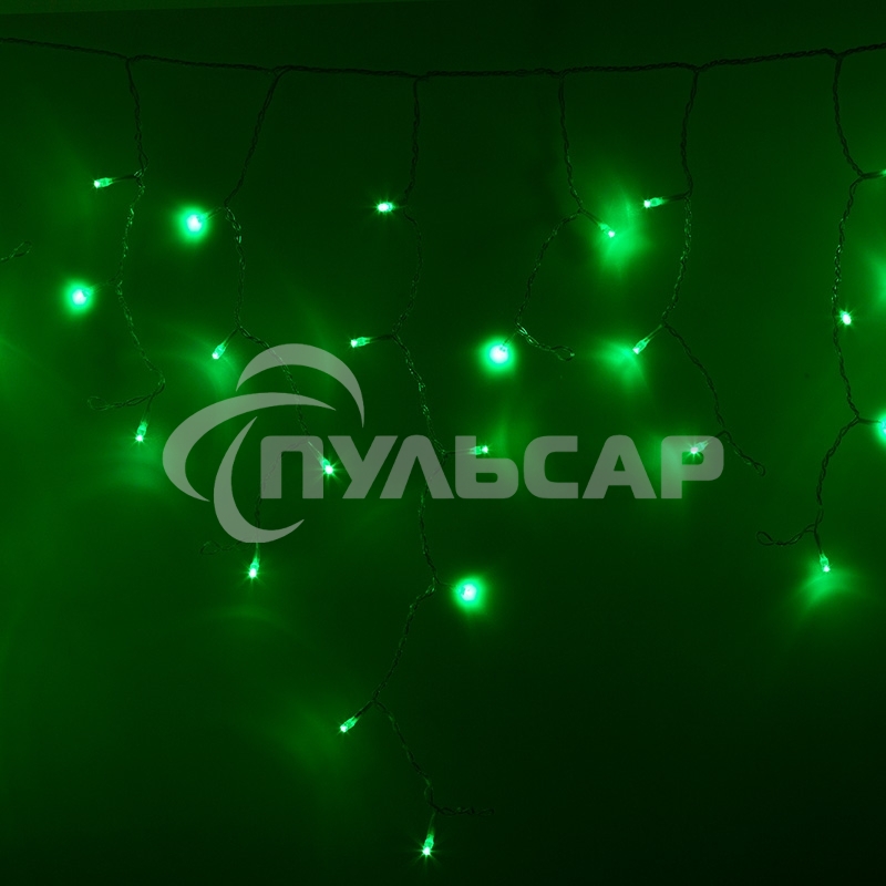 Гирлянда Neon-night Айсикл (бахрома) светодиодный, 2,4 х 0,6 м, прозрачный провод, 230 В, диоды зеленые, 88 LED