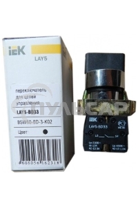 Переключатель LAY5-BD33 на 3 полож. черный I-O-II станд. ручка ИЭК BSW60-BD-3-K02