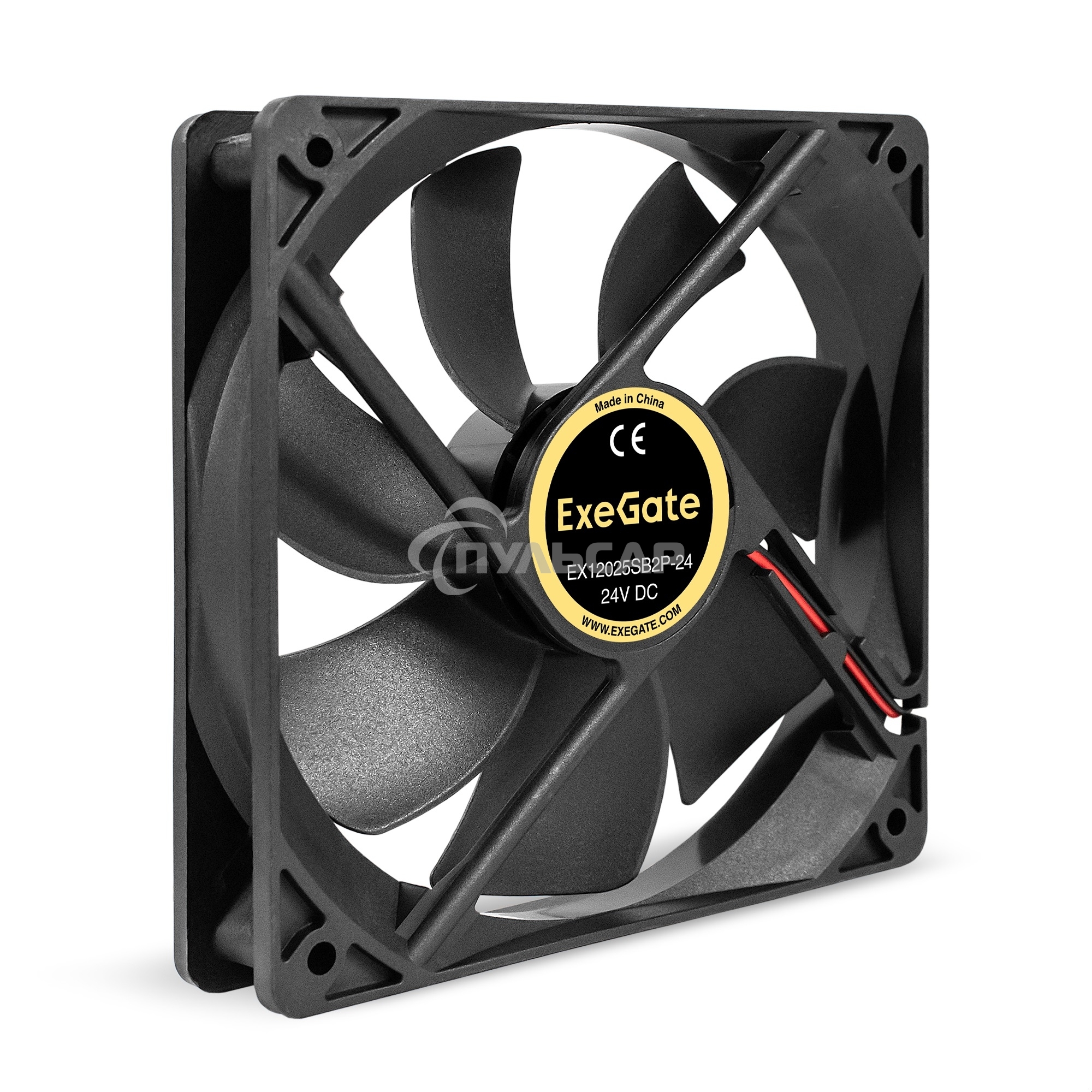 Вентилятор для корпуса ExeGate EX12025B2P-24 черный, 120 мм, 2150 об/мин, 35.3 дБ, 2 pin