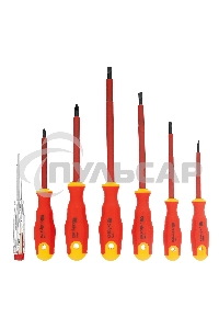 Набор отверток СИБРТЕХ 12936 диэлектрических до 1000в тестер crv двухкомпонентные рукоятки (7шт.)
