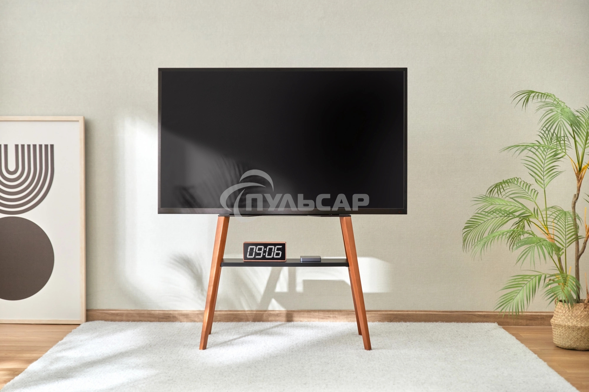 Подставка для телевизора Cactus CS-ST3645BKWN черный/орех 43