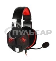 Игровая гарнитура RUSH TAIPAN, динамики 50мм, велюровые амбушюры, вирт.звук 7.1, чер/кр (SBHG-3200)