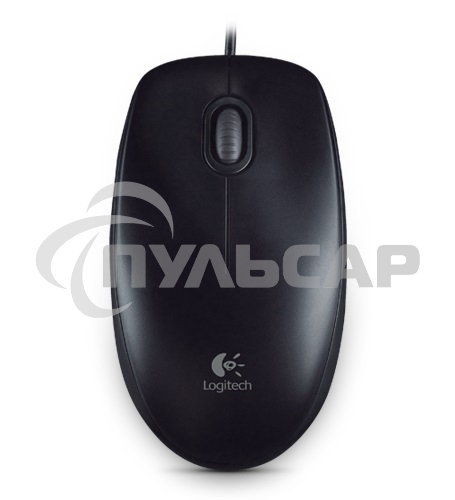 Мышь проводная Logitech B100 черный, 1000 dpi, USB, кнопки - 3