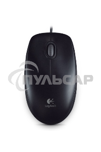 Мышь проводная Logitech B100 черный, 1000 dpi, USB, кнопки - 3