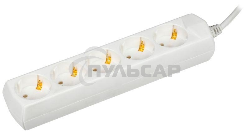 Удлинитель 5х1.5м с заземл. 10А 250В У05 GENERICA 2P+PE 3х1кв.мм IEK WYP10-10-05-D15-Z-G