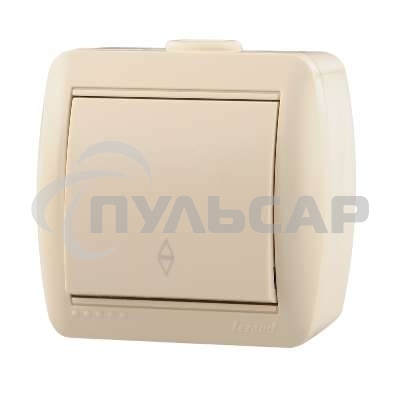 Выключатель LEZARD 710-0300-105проходной 1клавиша наруж.проводки серии Ната белый