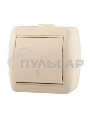 Выключатель LEZARD 710-0300-105проходной 1клавиша наруж.проводки серии Ната белый