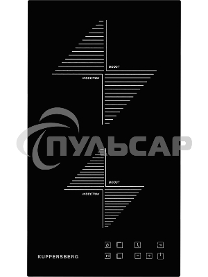 Индукционная варочная панель Kuppersberg ICO 301 / домино, ширина 30 см, 2 зоны индукционного нагрева, сенсорное управление, 3 цифровых дисплея, 9 уровней мощности, таймер,автоотключение, защита от перелива, защита от детей, индикаторы остаточного тепла, 