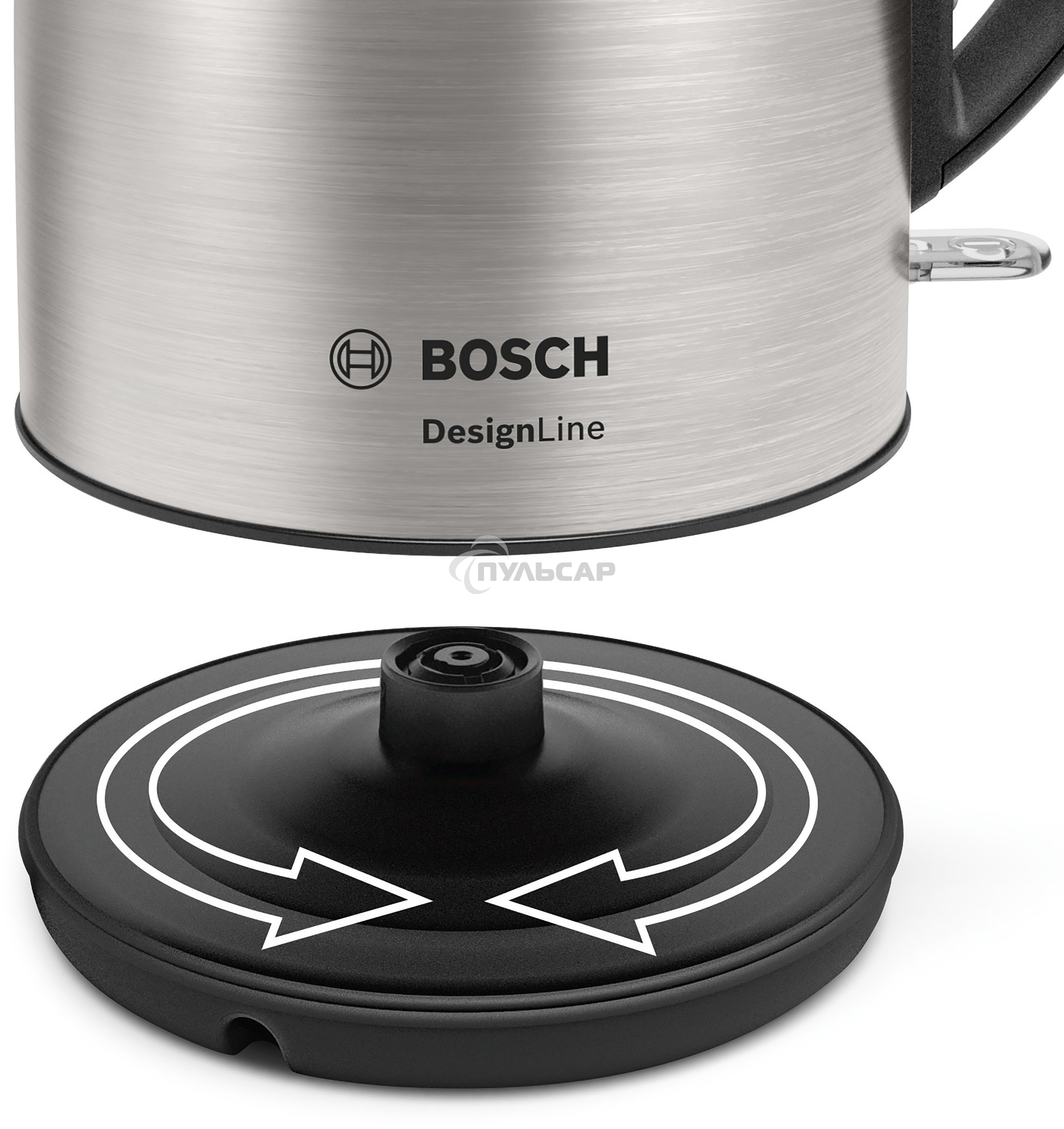 Чайник электрический Bosch TWK3P420 1.7л. 2400Вт черный (корпус: нержавеющая сталь)