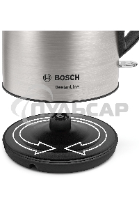 Чайник электрический Bosch TWK3P420 1.7л. 2400Вт черный (корпус: нержавеющая сталь)