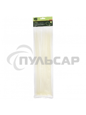 Хомуты СИБРТЕХ, 400 * 4,8 мм пластиковые, белые, 50 шт 45538