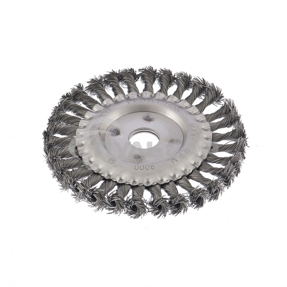 Щетка для УШМ Сибртех 150 мм, посадка 22,2 мм, Плоская, крученая проволока 0,5 мм 746347