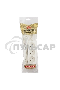 Удлинитель Гарнизон EL-NL3-W-2, 3 розетки допустимый ток 10А, длина 2м.