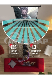 Экран для проектора S'OK Athena SGPSMS-353x221UHD на тросах с электроприводом, ПВХ+, белый к