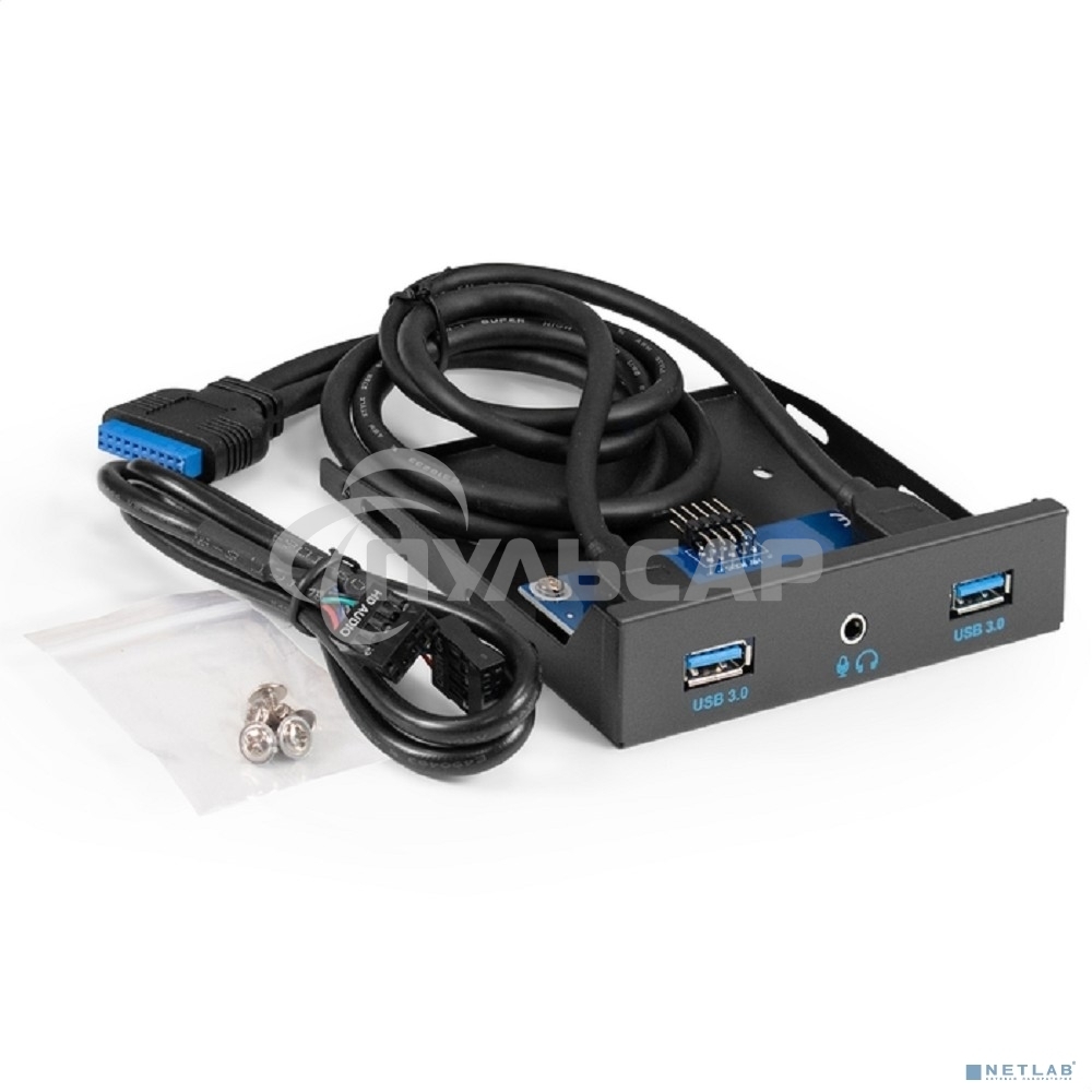 Планка USB на переднюю панель ExeGate U3H-627S, 3,5