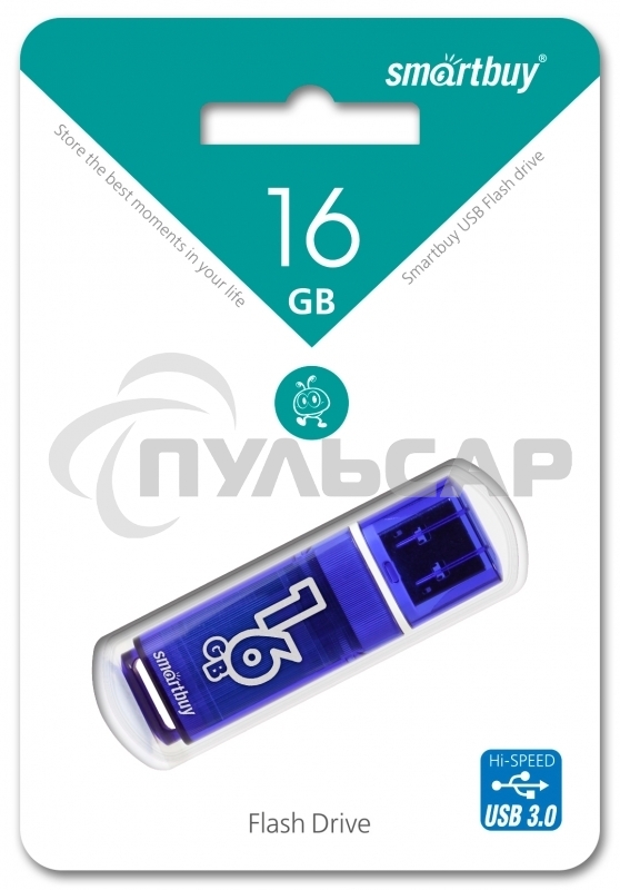Флешка USB Smartbuy 3.0 Flash 16 Gb,Glossy series Dark Blue (SB16 GbGS-DB)