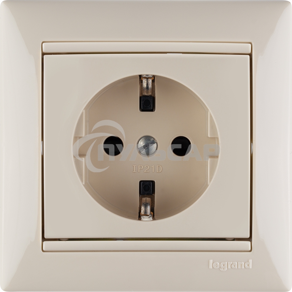 Розетка Legrand 774321 2К+3 со шторками, слон. кость Valena