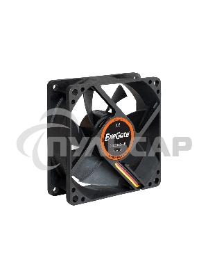 Вентилятор для корпуса ExeGate EX08025S3P черный, 80 мм, 2200 об/мин, 22.5 дБ, 3 pin