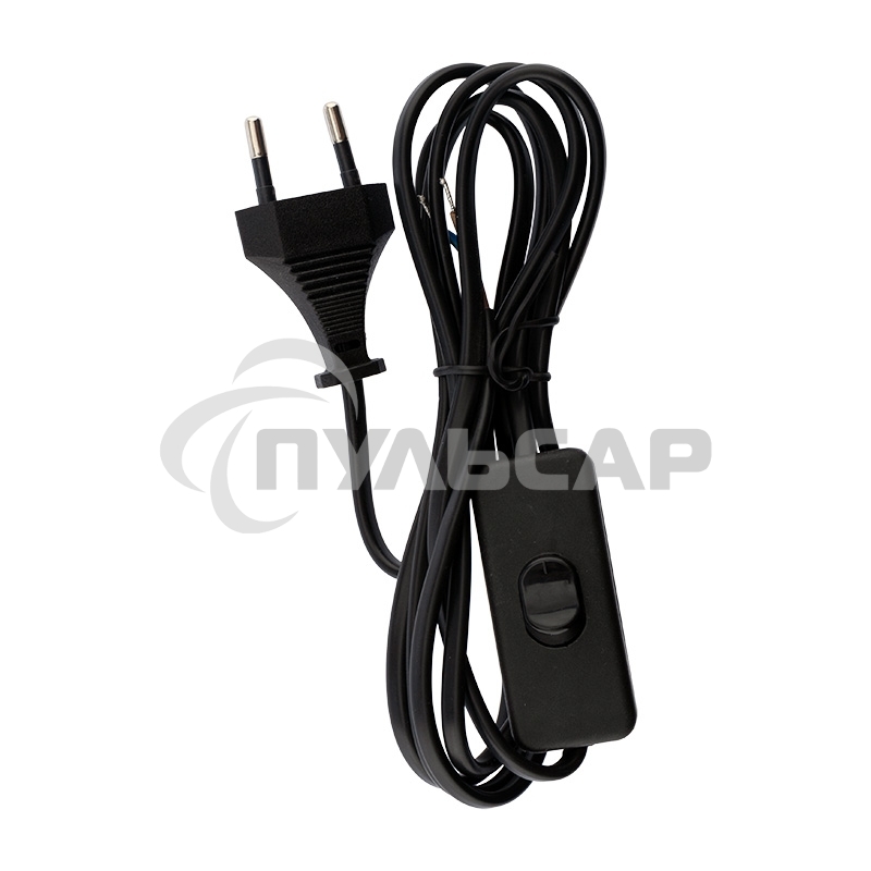 Сетевой шнур с выключателем 2х0,75 мм², 1,8 м черный Rexant