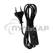 Сетевой шнур с выключателем 2х0,75 мм², 1,8 м черный Rexant