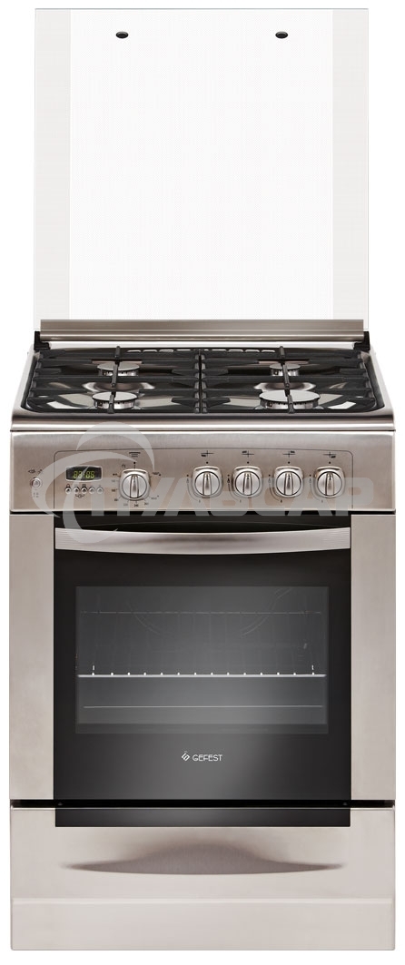 Плита газовая Gefest ПГ 6100-04 0004 серебристый, конфорок 4 шт, духовка 52 л, 60 см x 85 см x 60 см