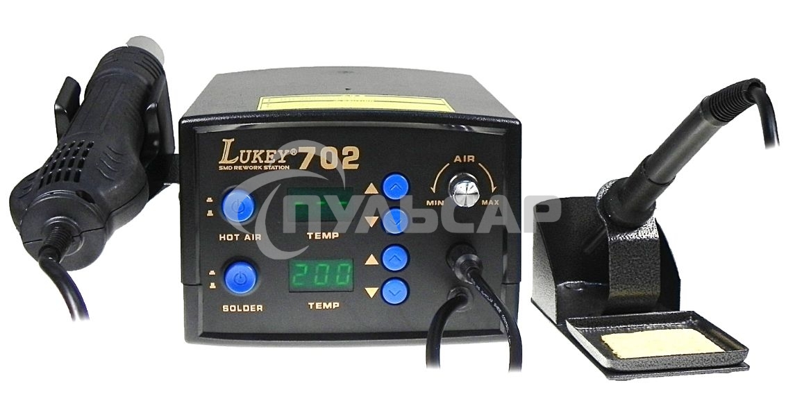 Станция паяльная термовоздушная + паяльник Lukey 702