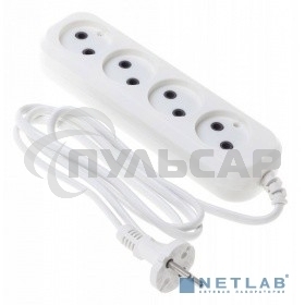Сетевой удлинитель Buro BU-PSL4.1/W 1.5м (4 розетки) белый (пакет ПЭ)