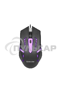 Мышь проводная Defender Hit MB-601 черный, 1200 dpi, USB, кнопки - 4