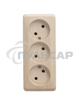 Розетка 3-м ОП Этюд 16А IP20 без заземл. без защ. шторок сосна SchE PA16-009D