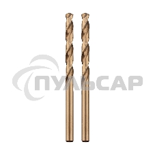 Сверло по металлу KRANZ Кобальт 2 мм, сталь HSS-Co 5 % M35 P6M5K5 DIN 338 (2 шт./уп.)