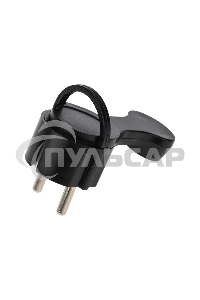 Вилка Евро Rexant угловая с з/к 16 А плоская за шкаф черная